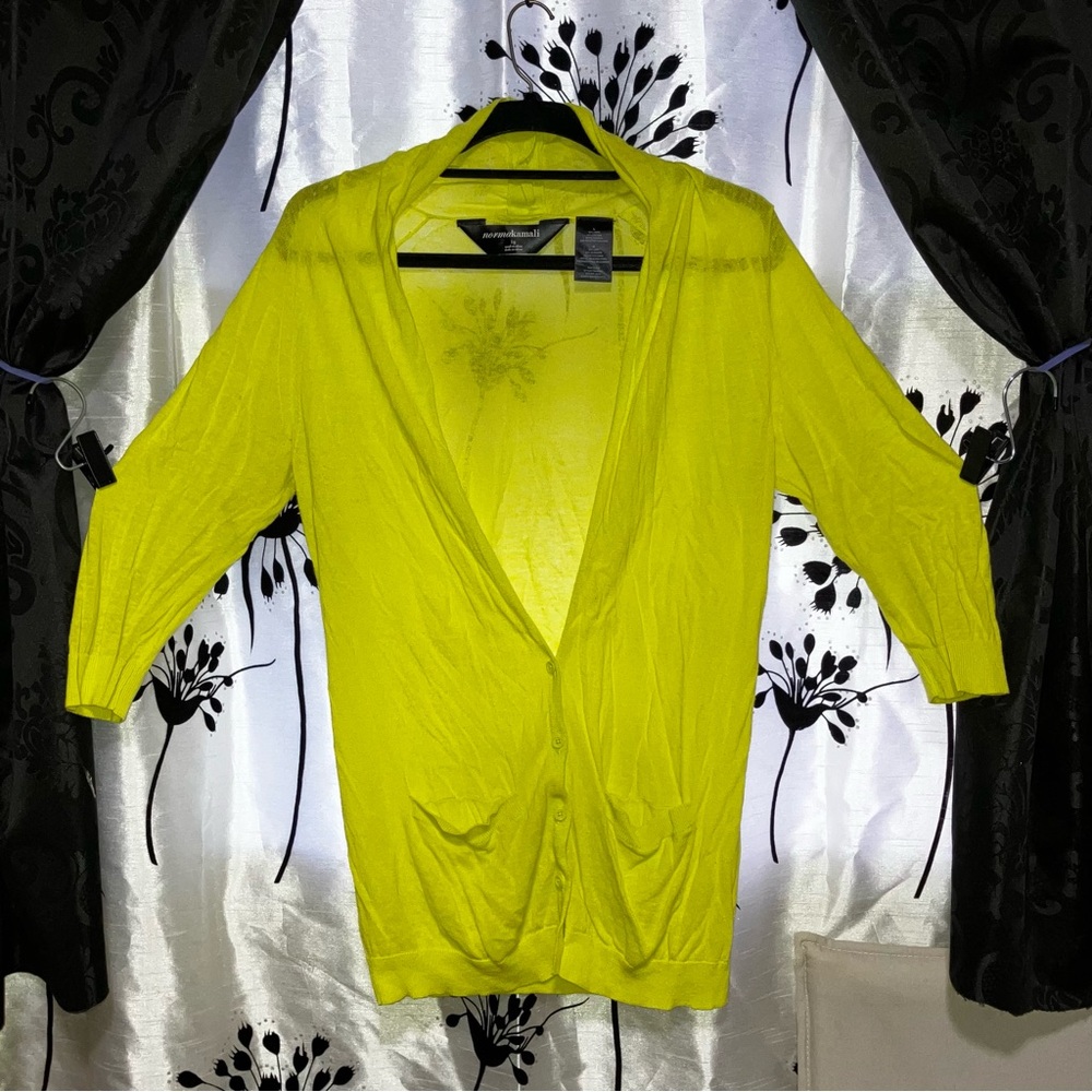 Norma Kamali Women's Bright Yellow Cardigan